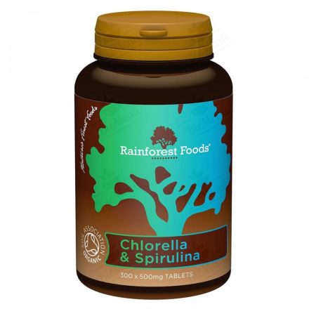 Rainforest Foods Rainforest Foods BIO Chlorella és Spirulina 300db 500mg tabletta