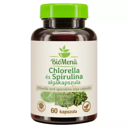 BioMenü BIO Chlorella és Spirulina Alga kapszula 60 kapszula