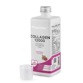   Fittprotein Collagen 12000 +Vitamin C Cukormentes - Málna íz