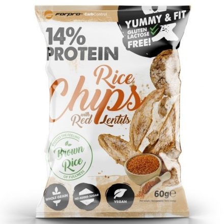 Forpro - Carb Control 14% Protein Rice Chips with red lentils 1 karton (60gx18db)