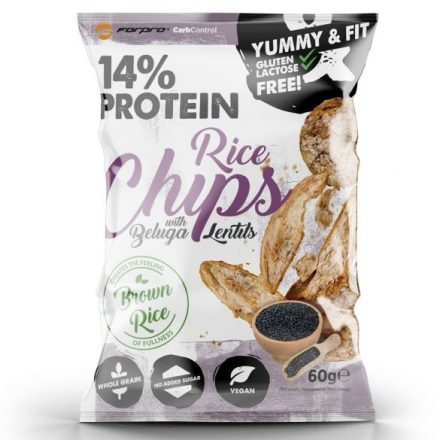 Forpro - Carb Control 14% Protein Rice Chips with beluga lentils 1 karton (60gx18db)