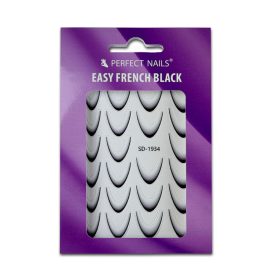 Körömmatrica - Easy French Black - Perfect Nails
