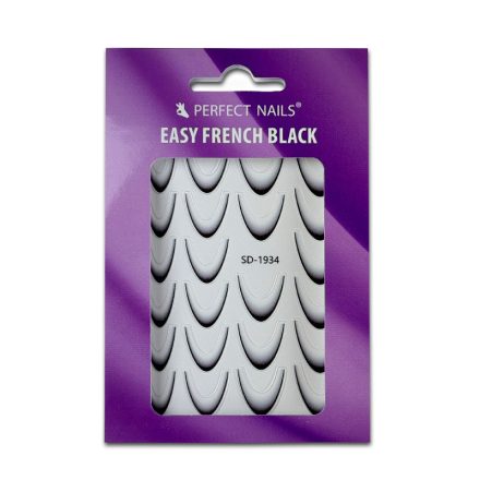 Körömmatrica - Easy French Black - Perfect Nails