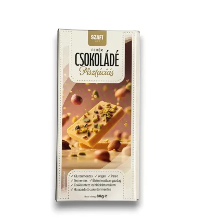 Szafi Life Fehér csokoládé pisztáciával 80g (gluténmentes)