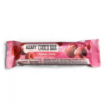 Szafi Life Choco bar Málnás szelet 30g (gluténmentes)