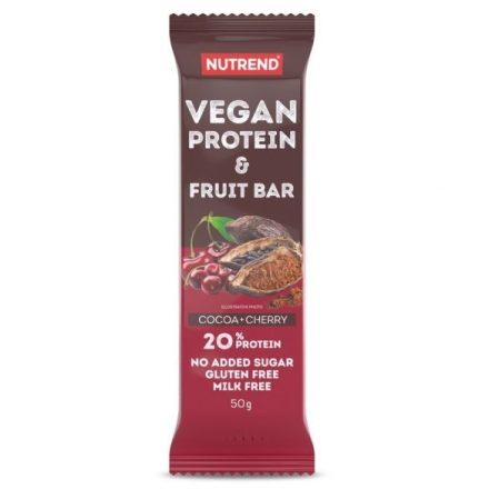 Nutrend Vegan Protein Fruit Bar - Cocoa + Cherry 1 karton (50gx20db)
