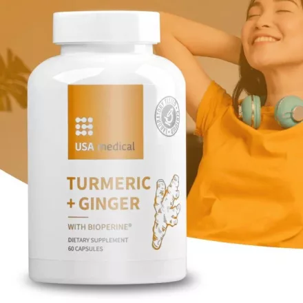 Kurkuma és gyömbér BioPerine®-nel 60 kapszula - USA medical