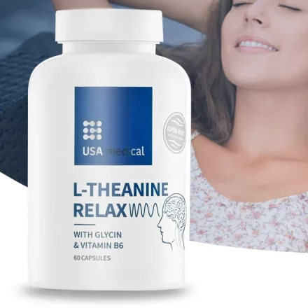 RELAX AlphaWave® L-theanine-nel és glicinnel 60 kapszula - USA medical