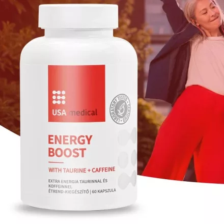 Energy Boost taurinnal és koffeinnel 60 kapszula - USA medical