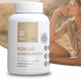 Ashwagandha® KSM66 glicinnel 60 kapszula - USA medical