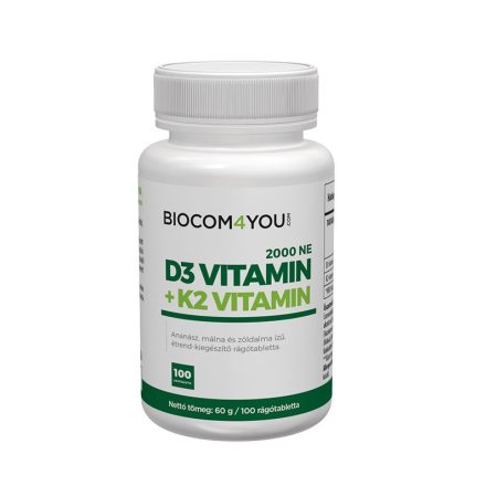 Biocom Vitamin D3 2000 IU (K2 vitaminnal) 100 tabletta