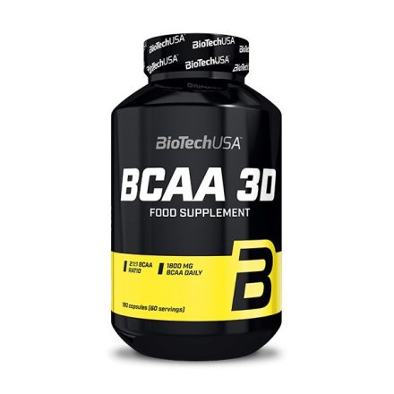 Biotech BCAA 3D 180 kapszula BCAA aminosav táplálék-kiegészítő
