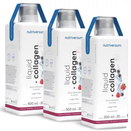Nutriversum Collagen Liquid Sugar Free Triopack Íz: erdei gyümölcs
