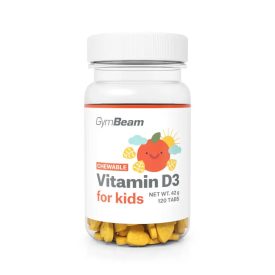   GymBeam D3-vitamin rágótabletta gyerekeknek narancs 120 rágótabletta