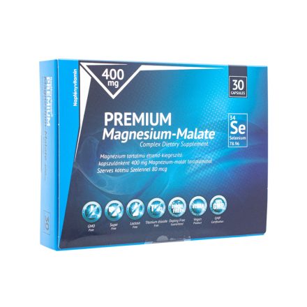 Prémium Magnézium-malát 400 mg szerves kötésű szelénnel 30 kapszula
