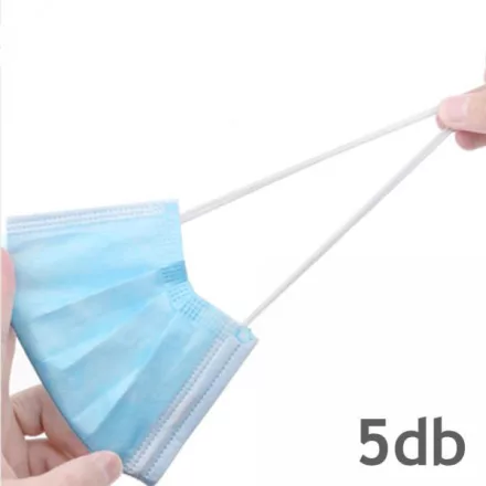 3 rétegű Eldobható higiéniai arcmaszk 5db/csomag
