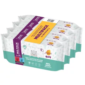   JimJams Baby Aqua touch nedves popsitörlőkendő - multipack 4x100db