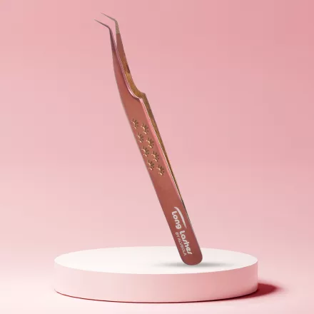 Long Lashes Pro Fiber Volume csipesz - Keskeny fejű, Bronz