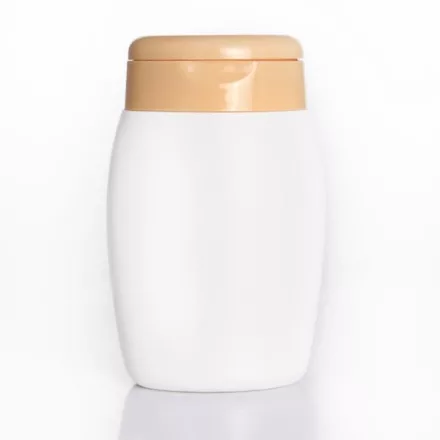 Flakon fehér, barack színű kupakkal 100ml