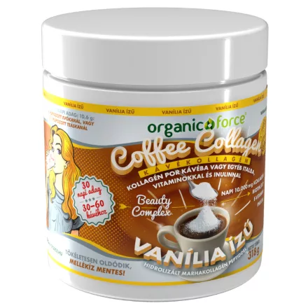 Coffee Collagen - KávéKollagén VANÍLIA 318g - organic force